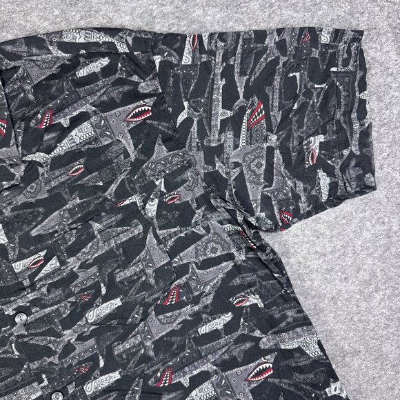 Schott Shirt Mens 2XL Black Gray Shark Marine Short Sleeve Lightweight - Picture 9 of 15